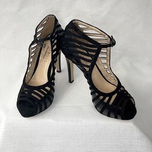 Talbots Black Electra2-M stiletto heel-open toe shoes